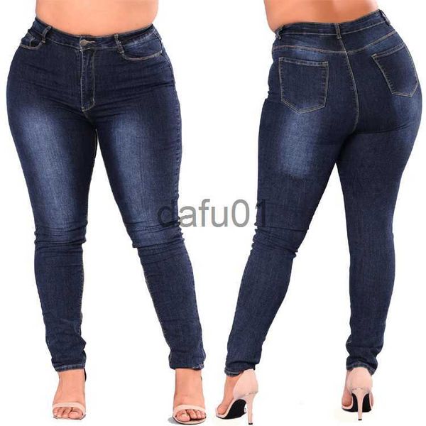 Jeans pour femmes Jeans Skinny Leggings Femmes Pantalon taille haute Femme Casual Big Yard Crayon Slim Jeans Pantalon bleu foncé x0914