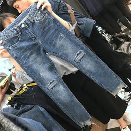 Jeans pour femmes Skinny déchiré Jean printemps été automne vente mode décontracté filles mignon Denim pantalon femme en gros 231206