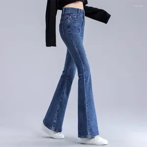 Dames jeans skinny broek Bell Bottom Womens hoge taille S Flare blauwe slim fit broek voor vrouwen uitlopende ingerichte jaren 90 lente cool