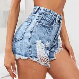Dames jeans slanke denim shorts voor zomer bovenkleding met hoge taille sporten en casual gescheurde broek losse strandbroek