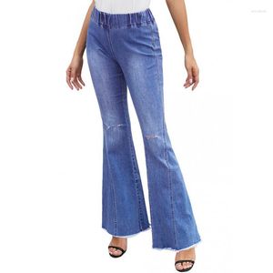 Jeans Femme Slim Wide Leg Straight Élégant Stretch Fit Taille Haute Vintage Lounge Pants Flare