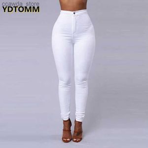 Jeans Femme Couleur unie Jeans skinny Femme blanc noir taille haute rendu Jeans Vintage Sexy pantalons longs Femme pantalon crayon décontracté Denim Jeans Q231021