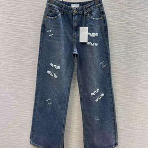 Damesjeans Southern Oil High End herfst/winter CE Triumphal Arch lange broek taille slanke rechte been breed