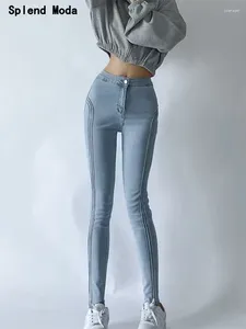 Jeans féminins splalen Moda Fashion Fashion Streetwear Style Decoration Skinny Sexy Sex Slim Mid Wasit Denim Pantalon Pantalon chic