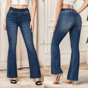 Damesjeans Lente 2024 Nieuwe Mode Hoge Stretch Elastische Taille Boot Cut Jeans Slim Fit Hip Lift Denim Uitlopende Broek Casual Skinny Broek 24328