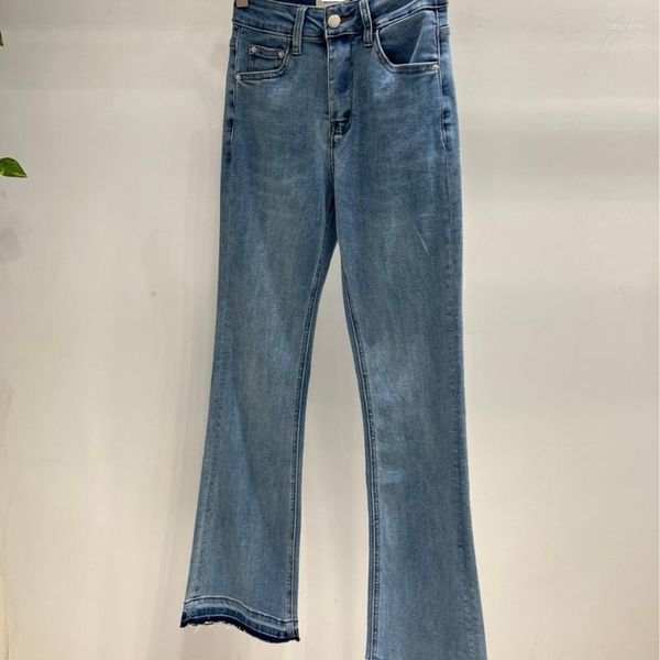 Jeans femme printemps et été taille haute élastique Slim-fit Micro Flare Pants All Match Slim