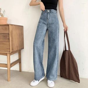 Jeans pour femmes printemps automne lâche 2024 Pantalon droit de taille haute y2k vêtements de jean baggy de style coréen
