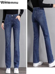 Damesjeans Lente Herfst Hoge Taille Rechte Jeans Dames Nieuwe Vintage Slanke Denim Broek Koreaanse Mode Streetwear Kot Pantolon Casual VaquerosC24318