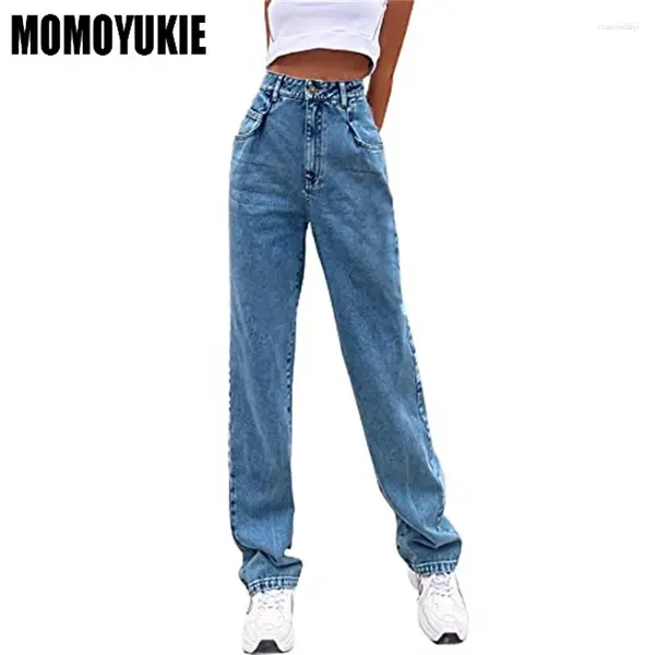 Jeans pour femmes Spring Korean Y2K Streetwear High Waist Fashion Loisking Baggy Femme Tendance droite Pantalon Vintage Women