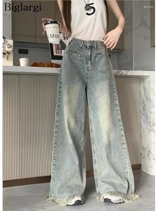 Damesjeans Lente Lange Broek Vrouwen Fringe Mode Hoge Taille Dames Broek Casual Losse Wijde Pijpen Geplooide Koreaanse Stijl Vrouw Broek