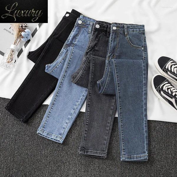 Jeans para mujeres Spring Slim Versión coreana Corea Flinny Stright Pencil Pantalones Moda de mezclilla casual de mezclilla