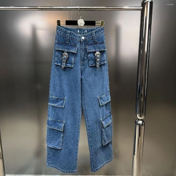 Jeans pour femmes printemps/été 2023, embellissement de ceinture, pantalon cargo multi-poches, Spicy Girls