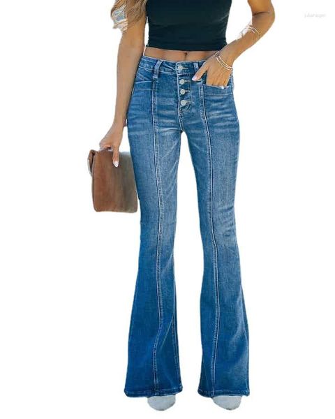 Jeans femme printemps été pantalon évasé Denim femme pantalon taille haute décontracté Style européen femmes