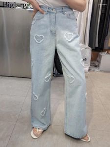 Damesjeans lente zomer lange rechte broek vrouwen houden van borduurwerk mode dames broeken casual losse Koreaanse stijl vrouwelijke broek