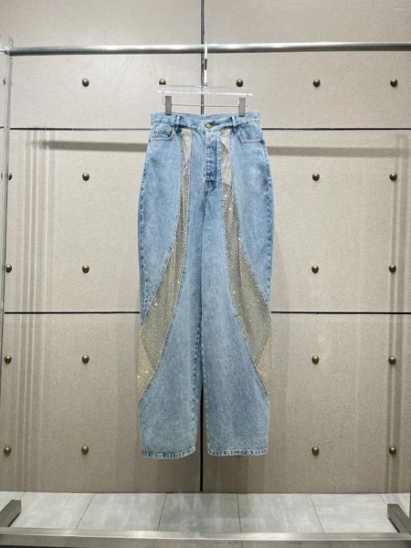 Jeans féminins printemps d'été de luxe de luxe diamants pantalons de denim cowboy transparent 2 couleur 2024 chic ddxgz2 4.19