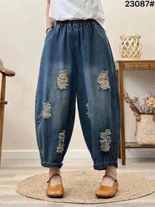 Jeans pour femmes printemps d'été Femme 2024 Mode trous décontractés Pant