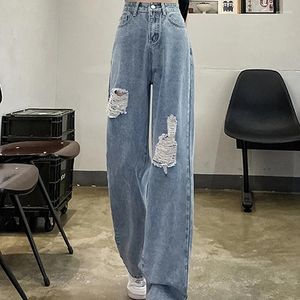 Jeans pour femmes printemps d'été pantalon de denim de trou de la taille haute