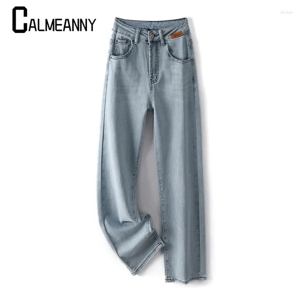 Pantalones vaqueros para mujer Primavera Verano para mujer Casual de cintura alta Pantalones acampanados Baggy Denim Streetwear Mujeres Moda Pierna ancha