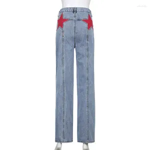 Jean droit femme rétro étoile à cinq branches, pantalon Slim Design de Style européen et américain, pantalon en Denim assorti avec tout