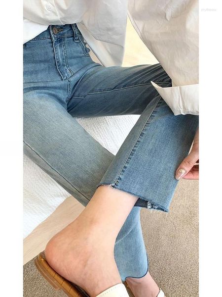 Jeans pour femmes droite 2024 Pantalon de jambe droite Cargo pour femmes Souchy Boyfriend High Waited Star Girl Y2K