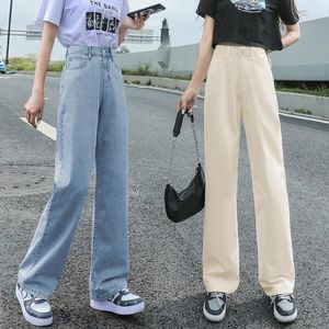 Jeans pour femmes jambe droite pour femmes hautes taille 2024 tendance pantalon en denim maman jean baggy bangs décontracté pantalon sur la taille