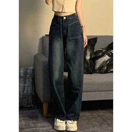 Jeans en jeans pour femmes entièrement les femmes pour femmes hautes taies pantalons denim maman jean pantalon baggy pantalon décontracté harajuku strtwear pantalon oversize y240422