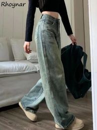 Jeans féminins hétérosexuels Simple Solid Vintage Streetwear attrayant Prévalent Baggy All-Match High Waist Ulzzang Girls Chic
