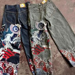 Jeans pour femmes Streetwear Y2k Baggy Harajuku Hiphop Rétro Modèle Lâche Vintage Gothique Punk Mode Hommes et Femmes Pantalons Larges 231218