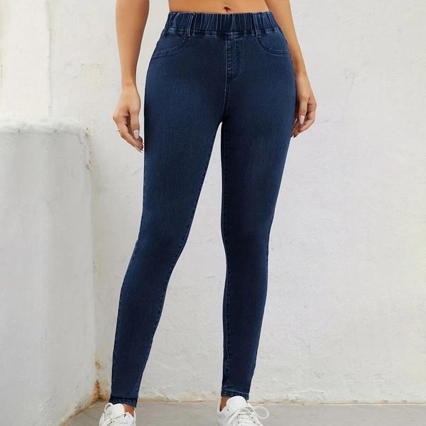 Pantalones vaqueros elásticos ajustados de cintura alta para mujer, Jeggings colombianos con efecto Push Up, pantalones vaqueros ajustados, pantalones pitillo ajustados, mallas