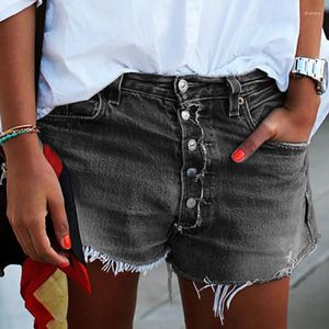 Jeans pour femmes été 2023 vêtements pour femmes filles pantalons Streetwear taille haute Denim Shorts décontracté Multi bouton gland lâche bleu/noir