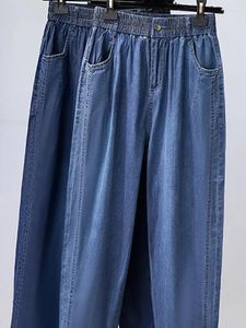 Jeans pour femmes taille élastique taise féminine pantalon harem grande taille mince longue longueur de cheville