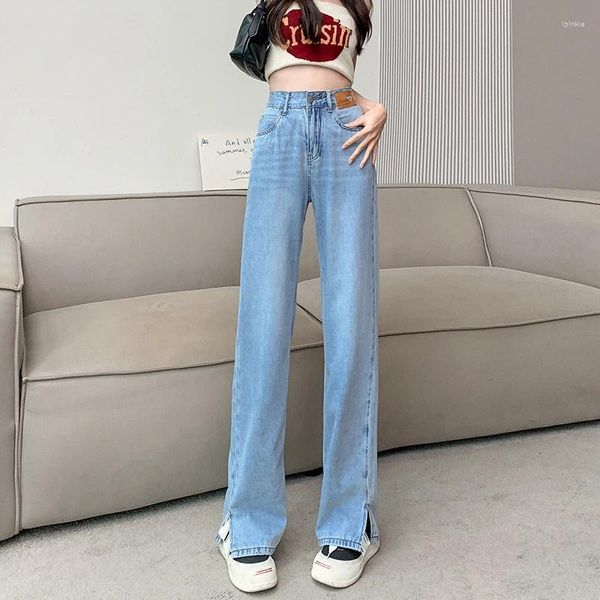 Jeans féminins Summer High TAINE STRIEUX HAPPETT CONTROFFT DRAPER FORK FORK LORKED LAGE LAG DENIM pantalon