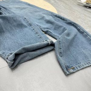 Damesjeans zomer nieuwe mode zware strass letters retro waswater om oude jeans met rechte pijpen te doen