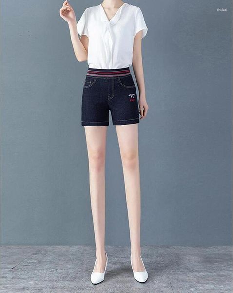 Bureau d'été de jeans pour femmes coton plus taille marque féminine filles stretch short denim short