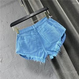 Jeans Femme été pantalons femmes 2022 déchiré gland vêtements d'extérieur vacances Shorts de plage vert bleu court Femme Nancylim