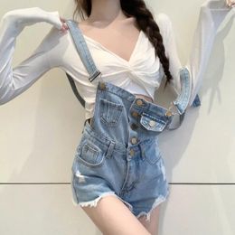 Jean femme barboteuses d'été femmes combinaisons en jean salopette courte pour combishorts en coton Roupas Feminina Peto Vaquero Mujer