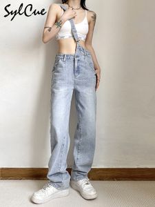 Jeans pour femmes Sylcue Youthful Vitality Slim Fit AllMatch Street Retro Classic Respirant WearResistant Design Sense Overalls 230422