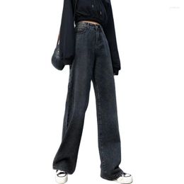 Jeans pour femmes personne de grande taille allonger les femmes noires printemps automne pantalon droit ample dame décontracté Denim pantalon à jambes larges 170-180cm porter