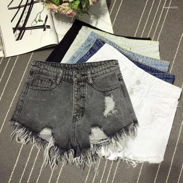 Jeans de mujer Tassel Mujeres Denim corta Moda Rasta Singleed Summer Summer High Wisting Jean Casual Corea Shorts Korean 2024