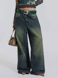 Jeans pour femmes Tossy Vintage jambe large pour femmes mode 2023 Jean Streetwear poche à glissière haute rue femme Y2k Denim pantalon 231016