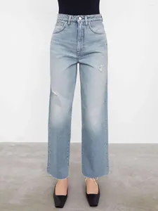 Jeans pour femmes totem femmes pantalon de la jambe large de trou