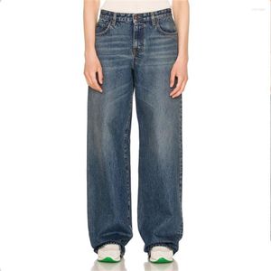 Jeans Femme TR Lesley pour femmes en denim de coton lavé classique de haute qualité pantalon droit 2024 pantalon