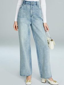 Jean délavé en coton pour femme, salopette tendance, Style coréen, pantalon fendu, taille haute, Y2k, automne 2023