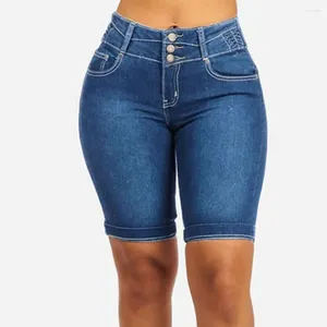 Damesjeans Trendy denim shorts Slijtvast Bodycon Slim Mid Rise Zachte dames voor school