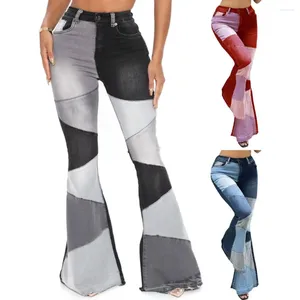 Dames jeans trendy denim broek elastische vrouwen hoge taille mode kleur splitsen wijdte veelzijdig
