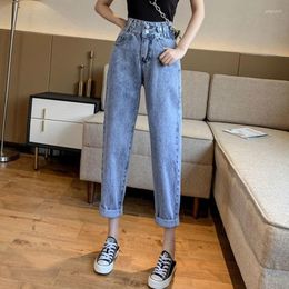 Damesjeansbroek Blauwe broek voor dames Buikcontrole Dames Met zakken Hoge taille S Denim Medium Luxe Designer Hippie A XXL