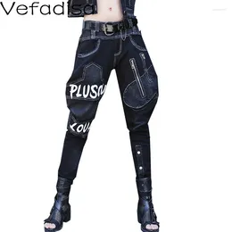 Jeans pour femmes Vefadisa Fried Street grande taille Femme Temps 2024 Personnalité d'automne printemps Pénétrage de Harem Splicing Black Lhx096