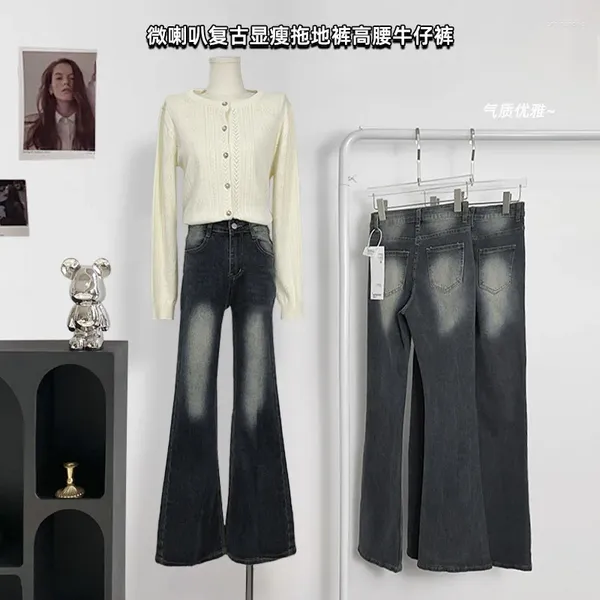 Jeans de mujer Vintage Apretado para mujeres Botones Sexy Street Basic Korean Moda Clothing Pants de mezclilla