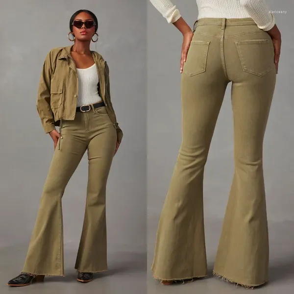 Jeans pour femmes Vintage évasé femmes pantalons taille haute slim slim streetwear vêtements sexy pantalon décontracté