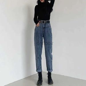 Women's Jeans Vintage taille haute jean pour femmes sarouel ample tout-Match grande taille décontracté mode vêtements solide nouvelle tendance printemps automne 24328